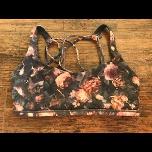Lululemon Gray and pink Floral Sports Bra 6